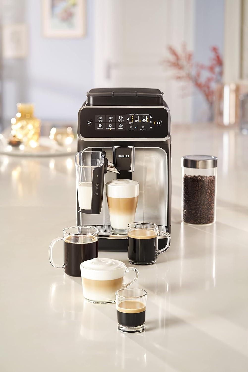 Philips Series 2200 Fully Automatic Espresso Machine - 1500W, 1.8L Water Capacity, Classic Milk Frother, Touch Screen Display, 2 Beverages - EP2220/10